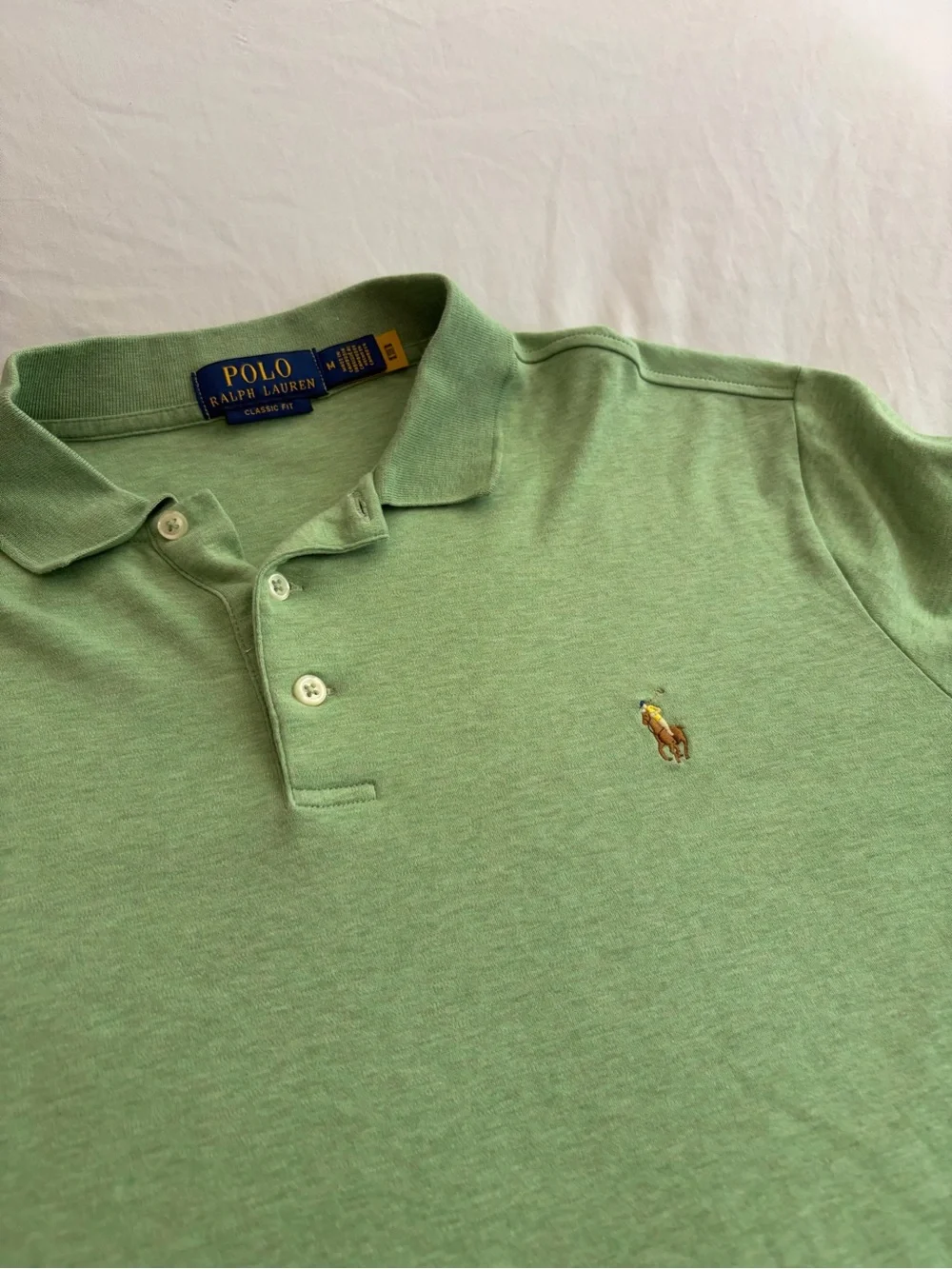 Ralph Lauren Boys Light Green Polo with Embroidered Pony